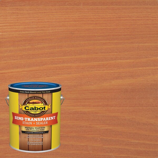 Cabot Cabot Semi-Transparent Low VOC Semi-Transparent Redwood Oil-Based Stain and Sealer 1 gal 140.0016380.007 - main